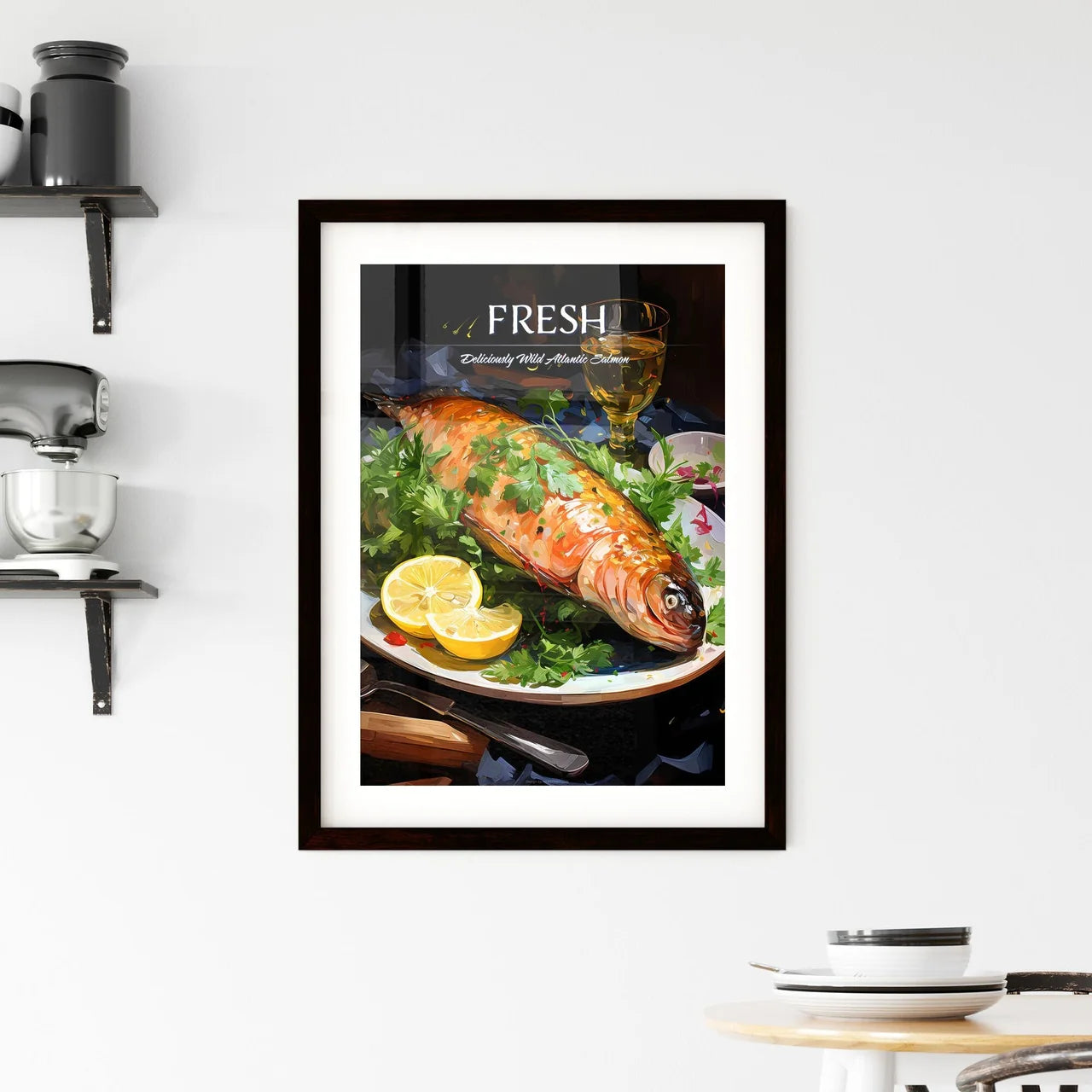 Atlantic Salmon With A Rocket Salad Garnished  Framed Print
