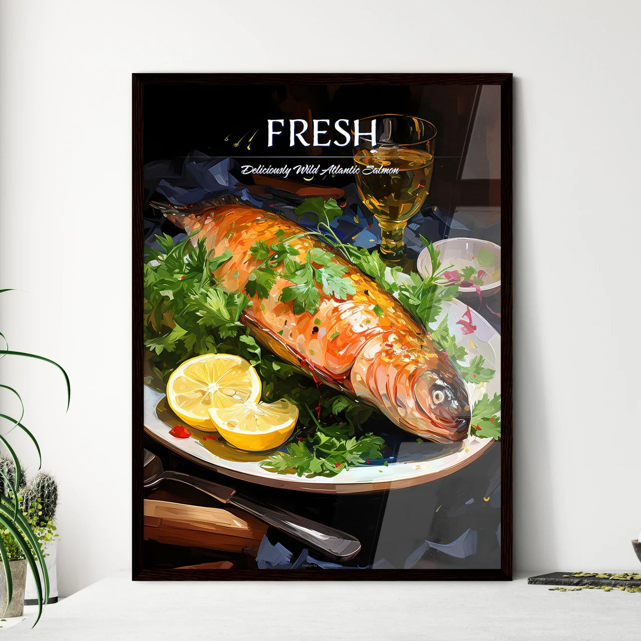 Atlantic Salmon With A Rocket Salad Garnished  Wall Art