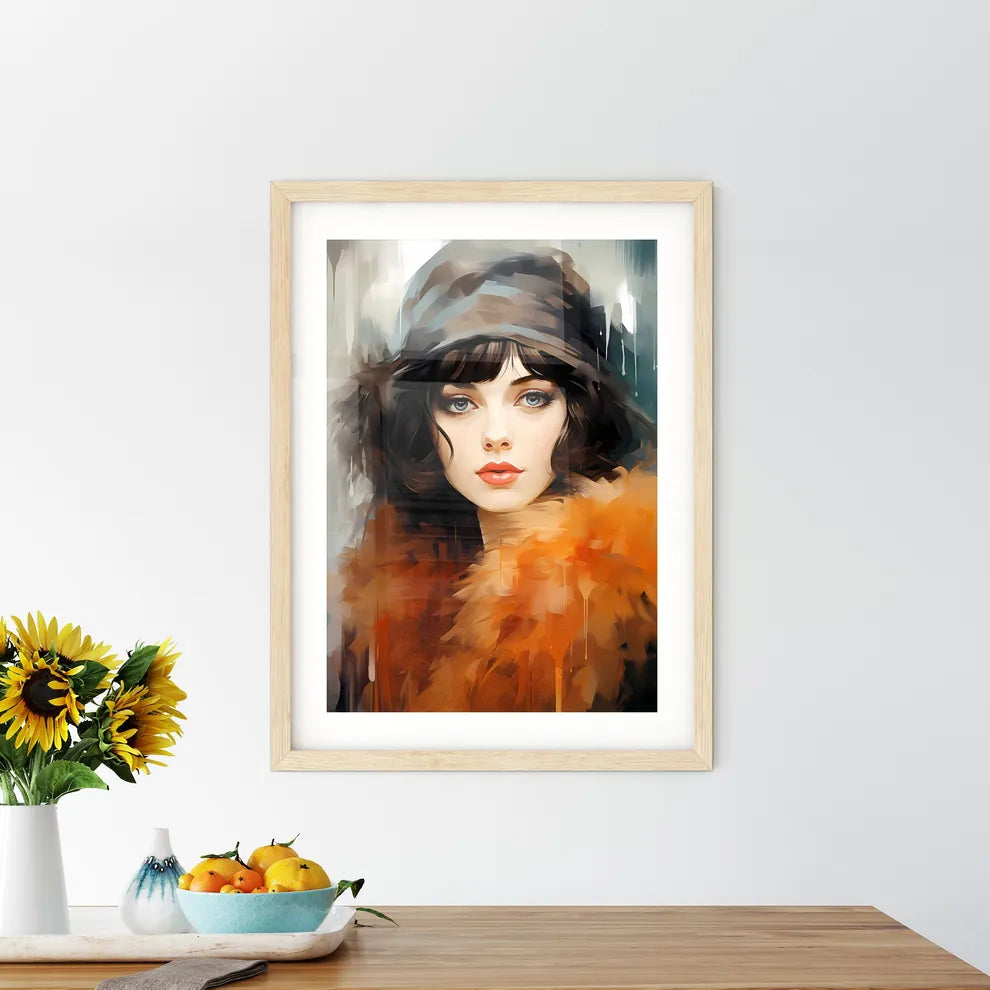 Beautiful Woman Retro Flapper Style Roaring  Framed Print
