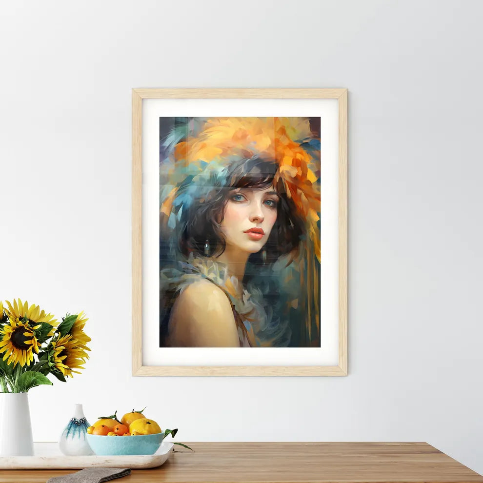 Beautiful Woman Retro Flapper Style Roaring  Framed Print