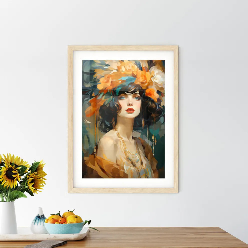 Beautiful Woman Retro Flapper Style Roaring  Framed Print