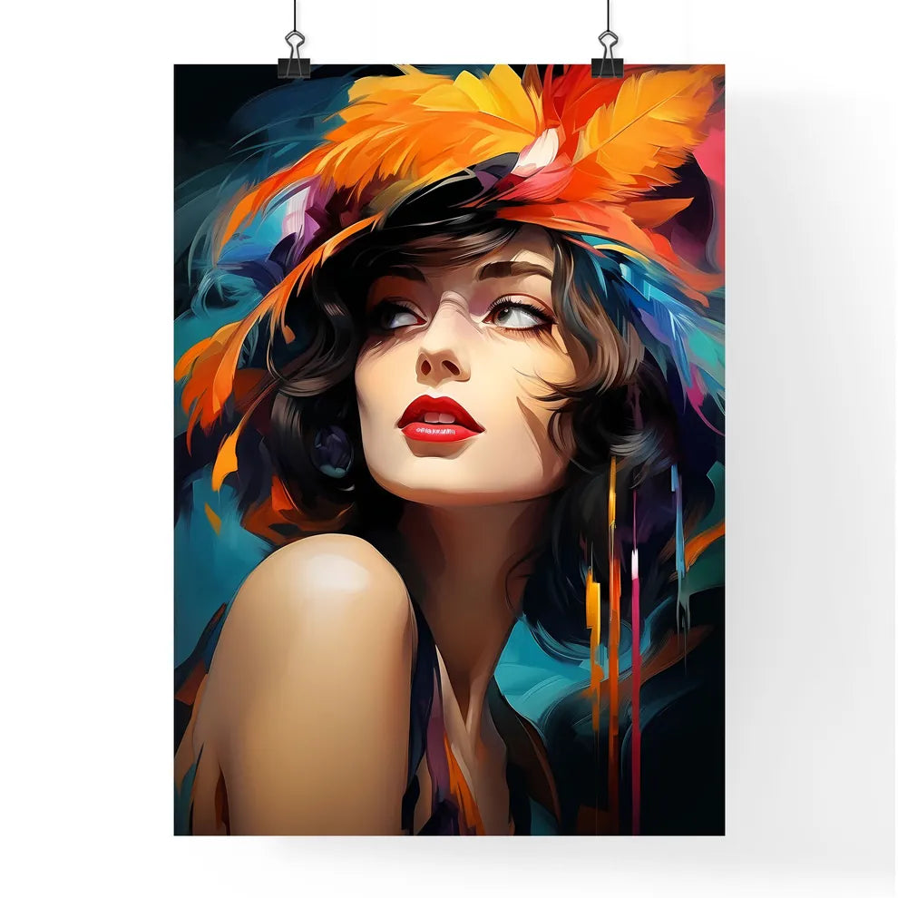 Beautiful Woman Retro Flapper Style Roaring  Poster