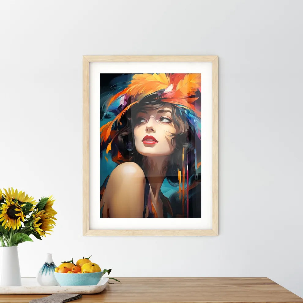 Beautiful Woman Retro Flapper Style Roaring  Framed Print