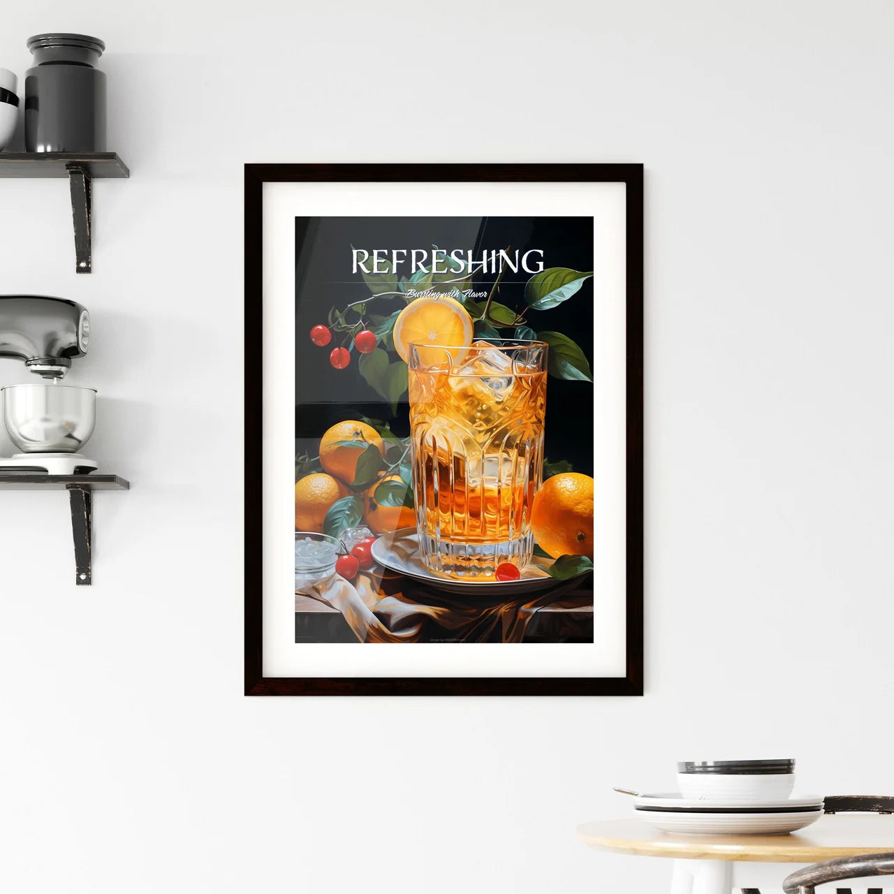 Campari And Soda - A Glass Of Ice Tea With  Framed Print
