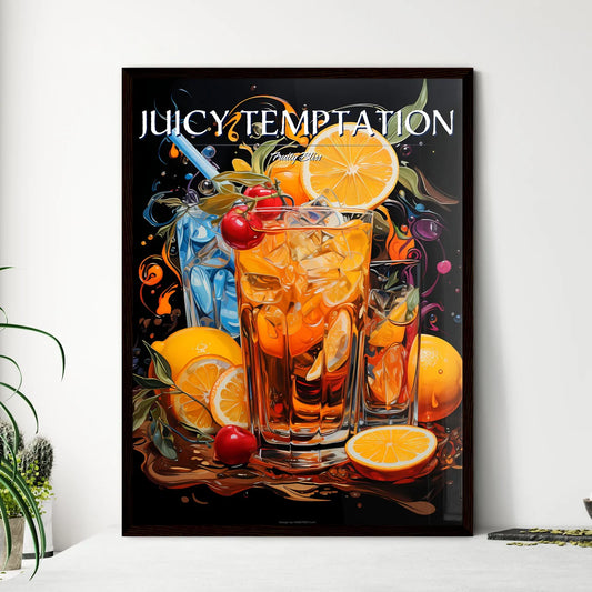 Campari And Soda - A Glass Of Ice Tea With  - Framed Art Print