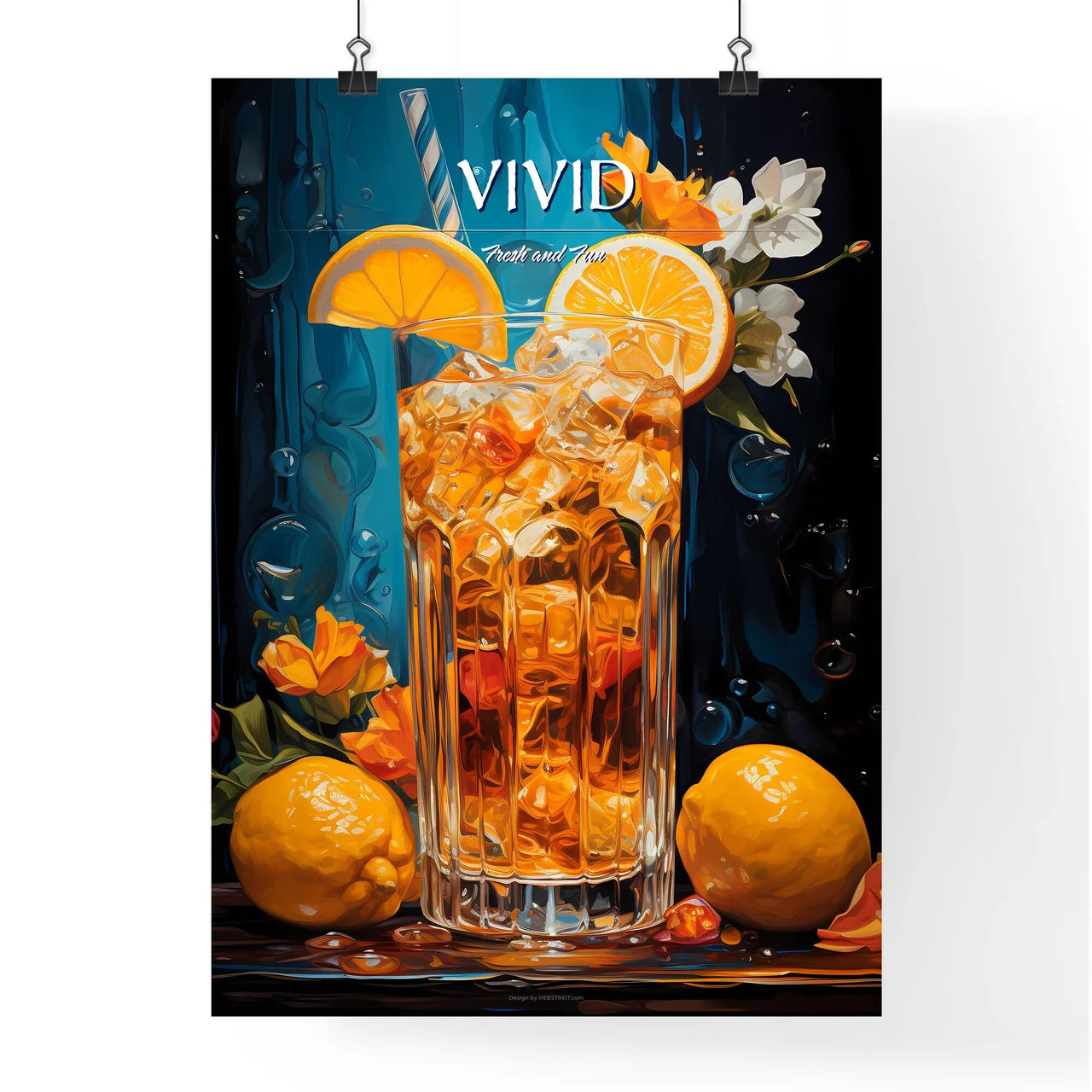 Campari And Soda - A Glass Of Ice With Oran Poster