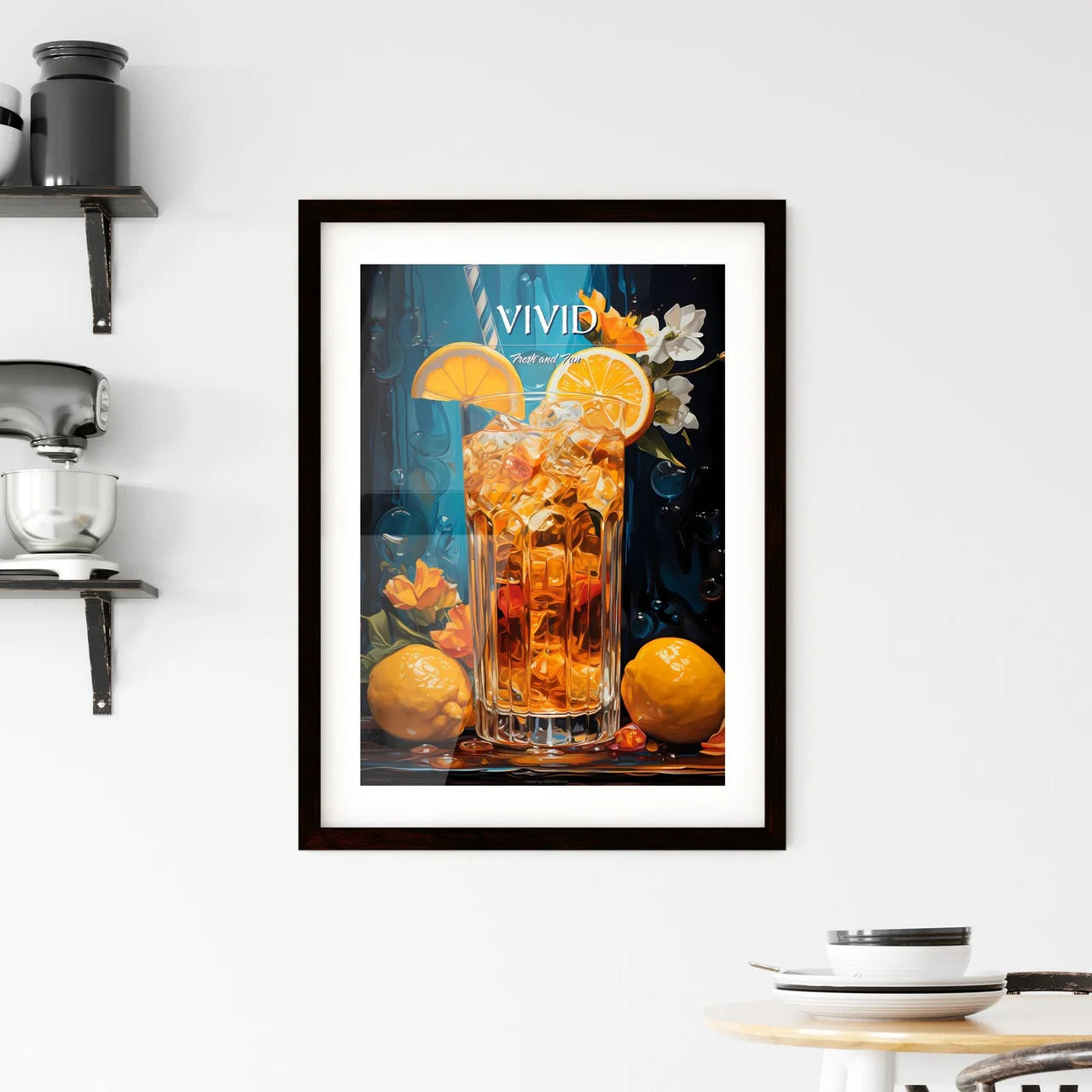 Campari And Soda - A Glass Of Ice With Oran Framed Print