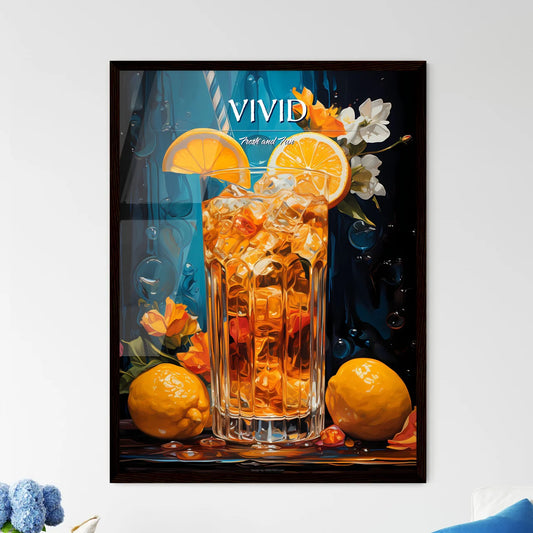 Campari And Soda - A Glass Of Ice With Oran - Framed Art Print