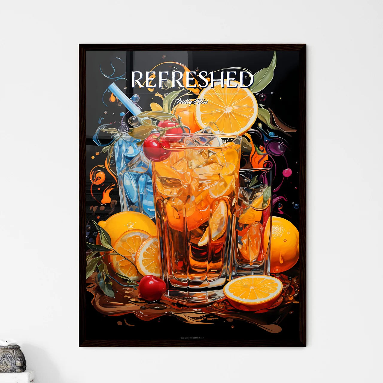 Campari And Soda - A Glass Of Ice Tea With  - Framed Art Print