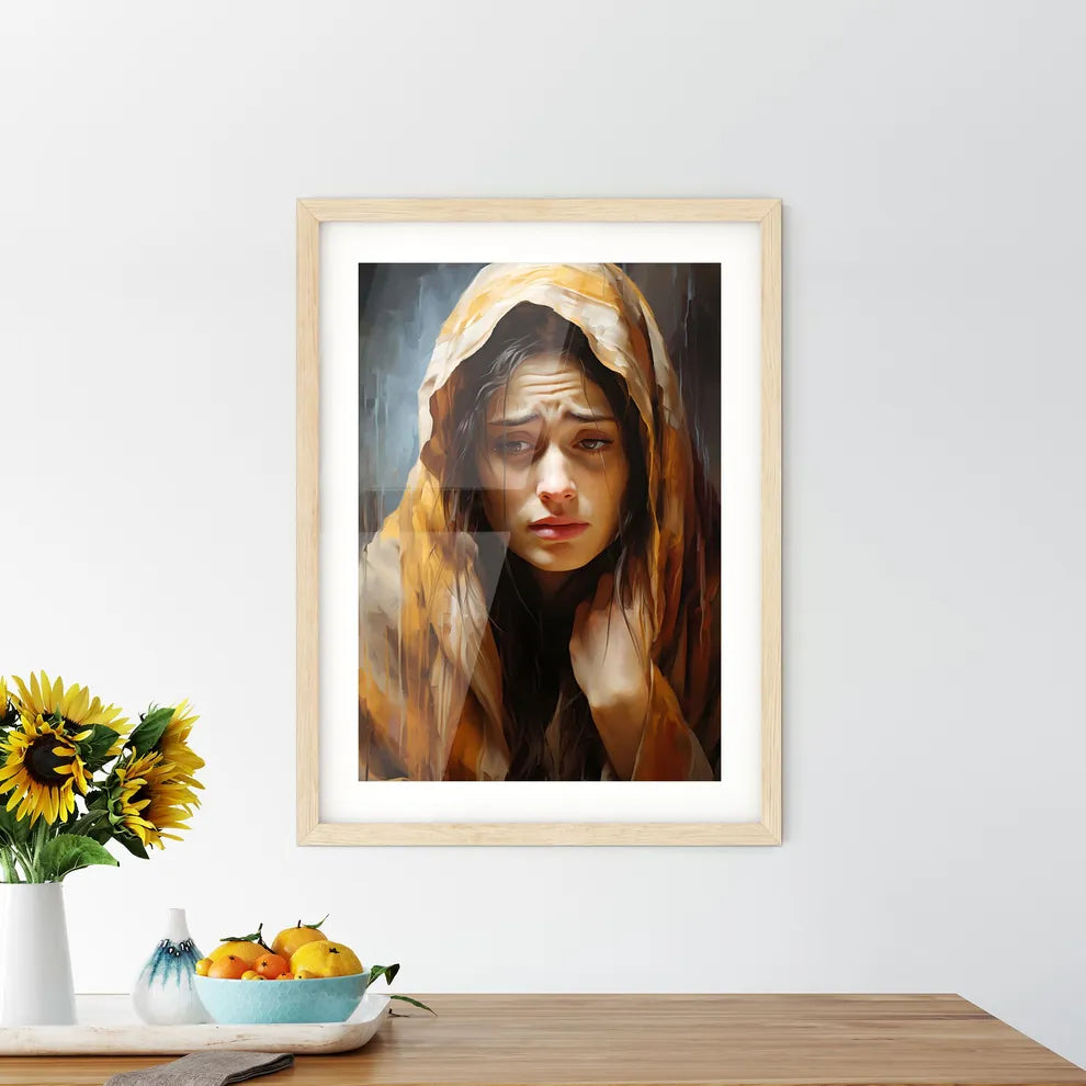 Closeup Shot Of A Female Wearing A Biblical  Framed Print