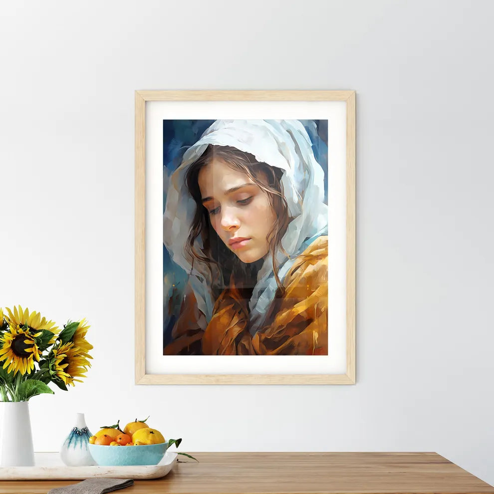 Closeup Shot Of A Female Wearing A Biblical  Framed Print