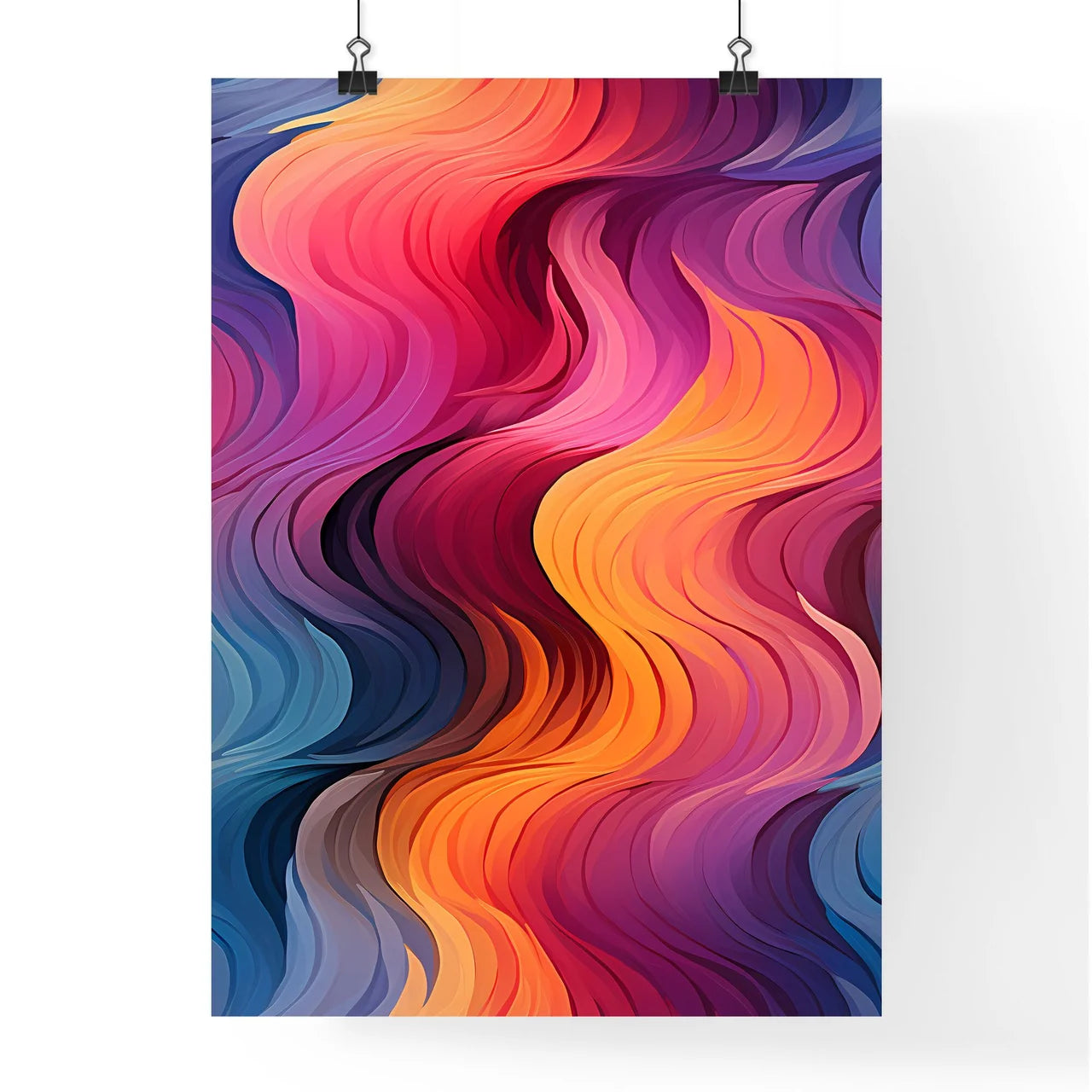 Colorful Geometric Seamless Repetitive Curvy Poster