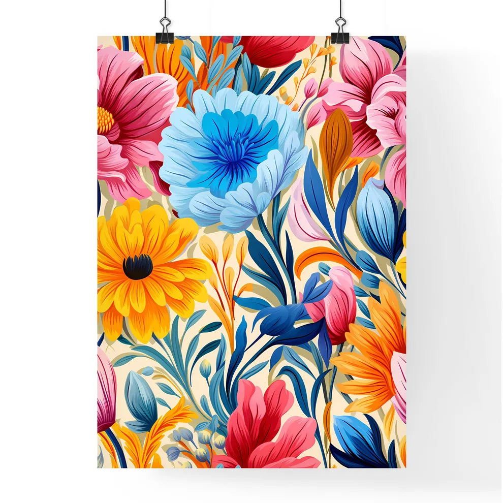 Cute Simple Flowers Seamless Pattern Backgro Poster