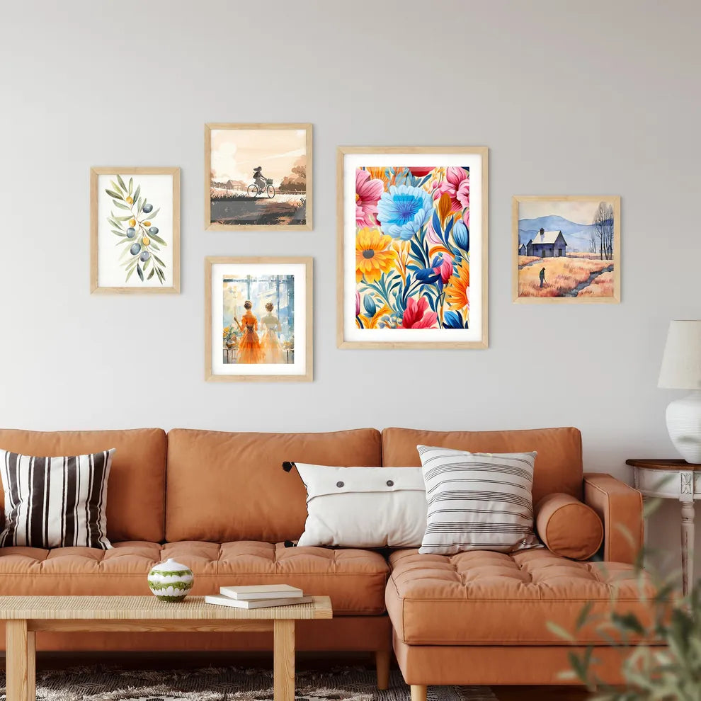 Cute Simple Flowers Seamless Pattern Backgro Wall Art