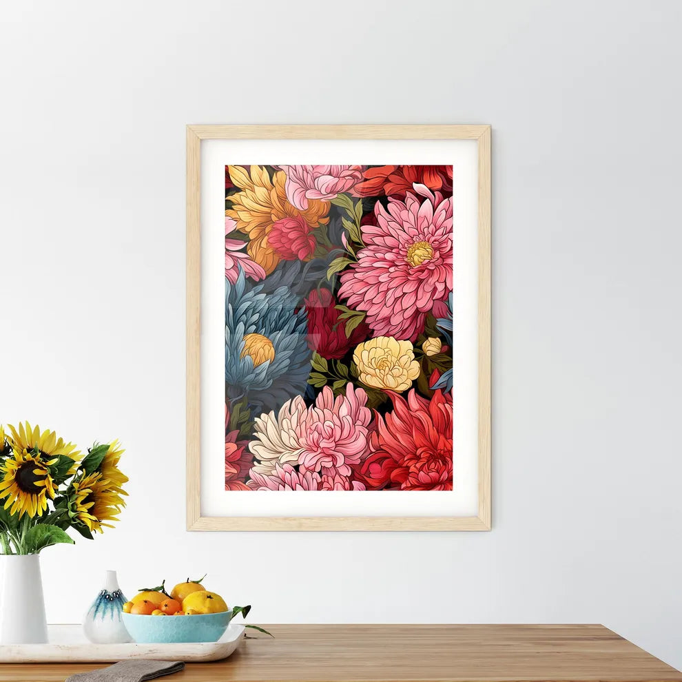 Cute Simple Flowers Seamless Pattern Backgro Framed Print