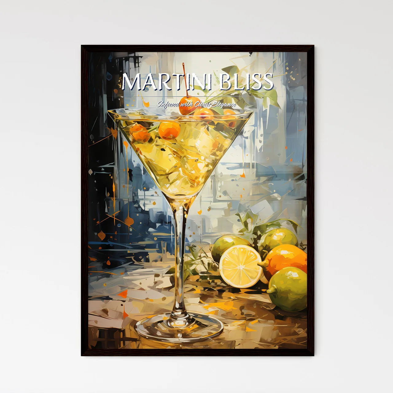 Dirty Martini Gin Vermouth - A Martini Glass - Framed Art Print