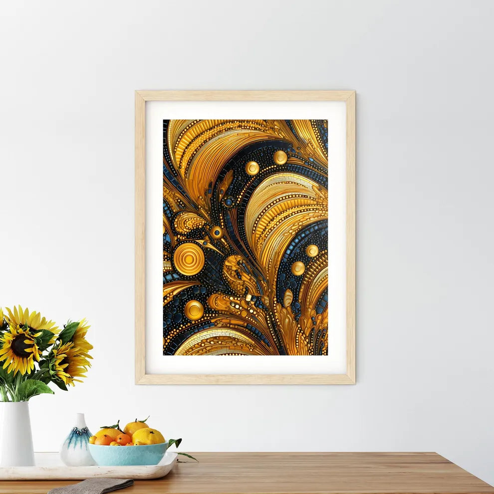 Dotted Geometric Ornament In Art Deco Style  Framed Print