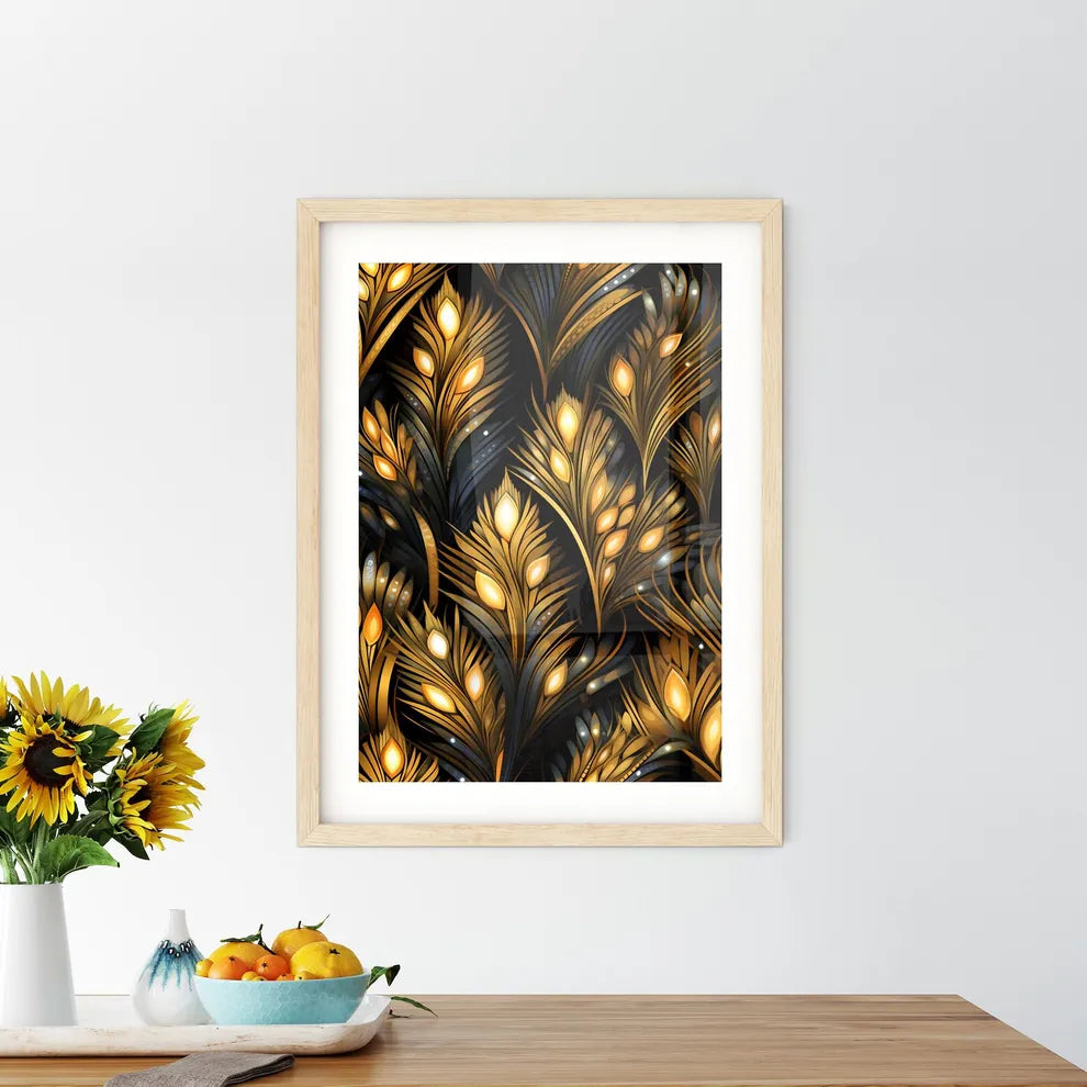 Dotted Geometric Ornament In Art Deco Style  Framed Print