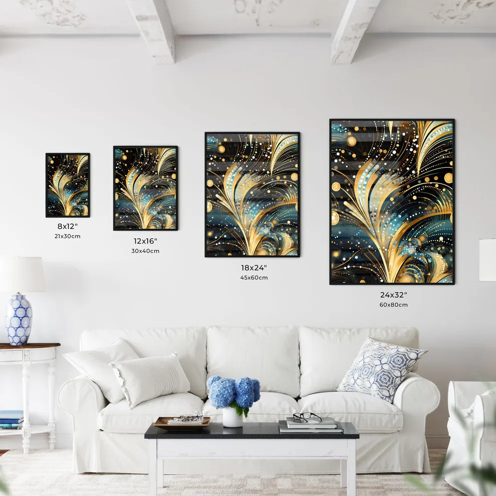 Dotted Geometric Ornament In Art Deco Style  - Kitchen Hangings