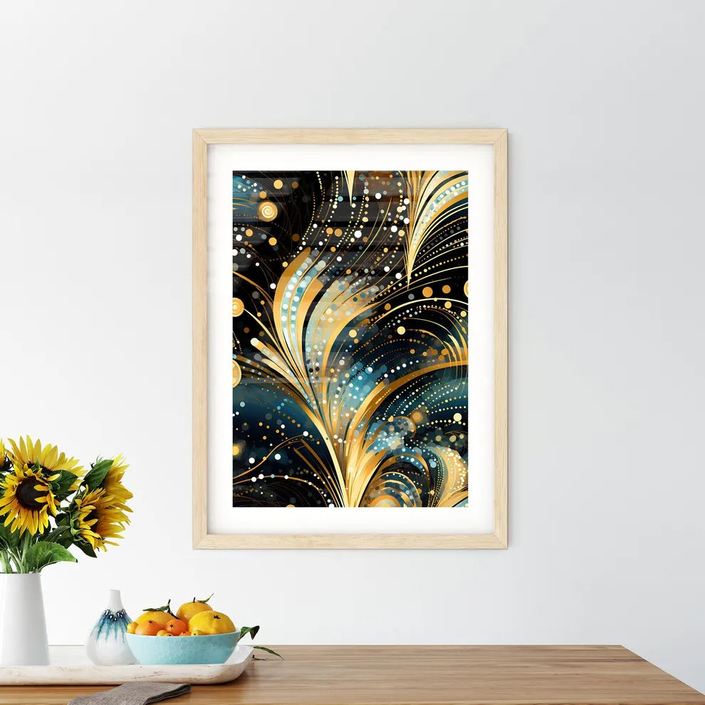 Dotted Geometric Ornament In Art Deco Style  Framed Print