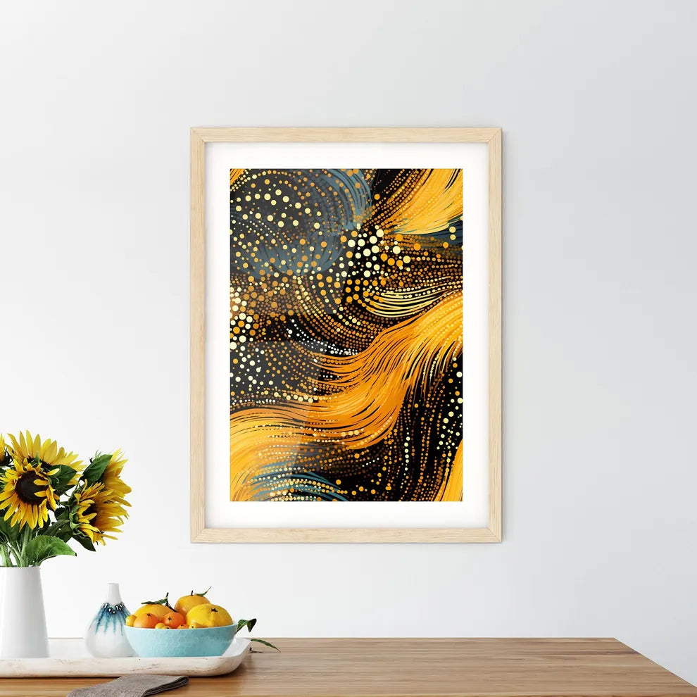 Dotted Geometric Ornament In Art Deco Style  Framed Print