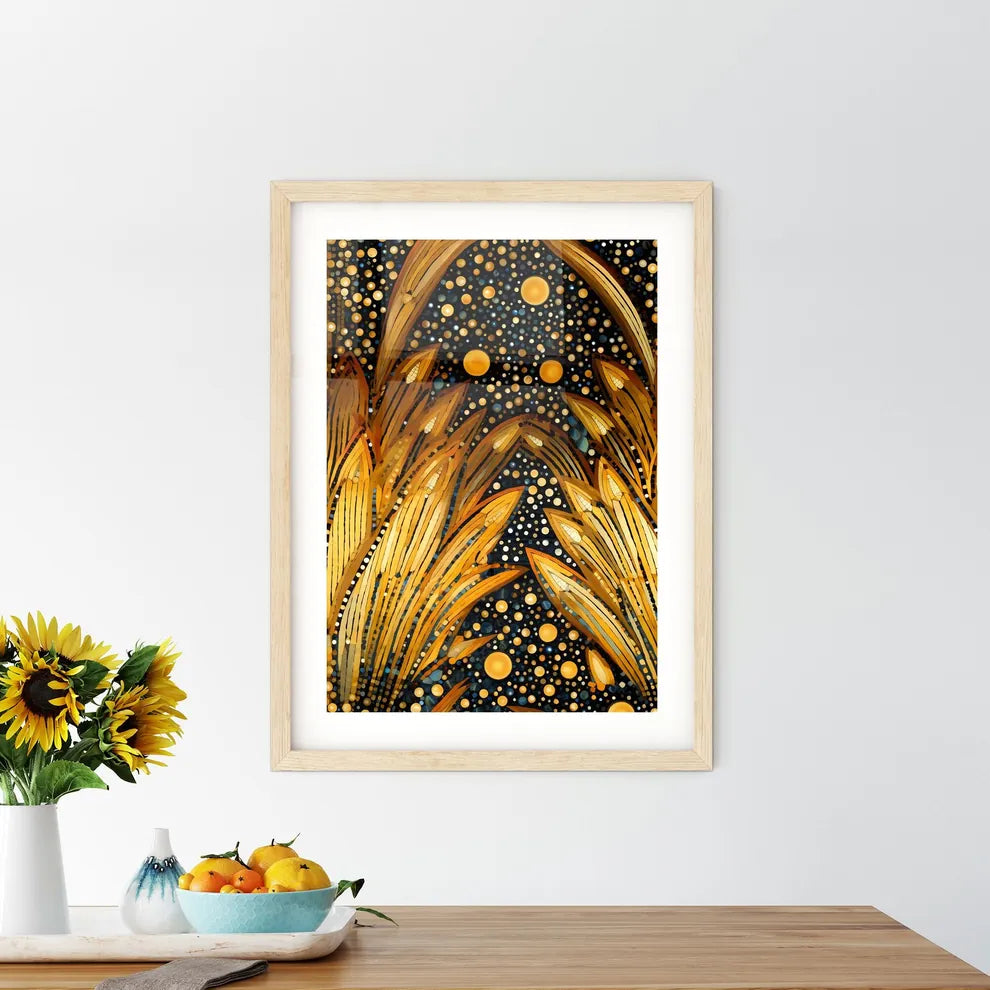 Dotted Geometric Ornament In Art Deco Style  Framed Print