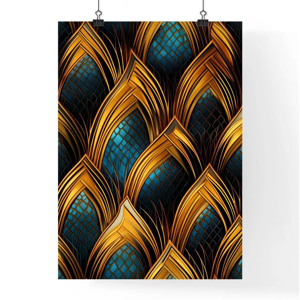 Dotted Geometric Ornament In Art Deco Style  Poster