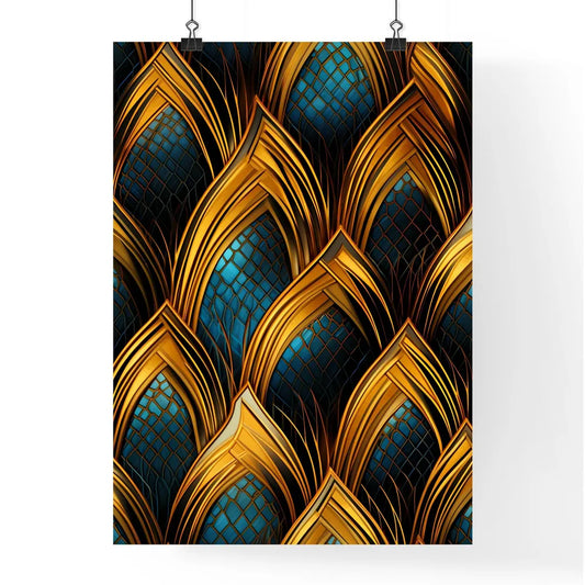 Dotted Geometric Ornament In Art Deco Style  Poster