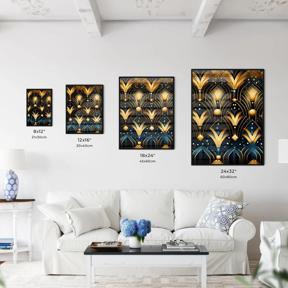 Dotted Geometric Ornament In Art Deco Style  - Kitchen Hangings