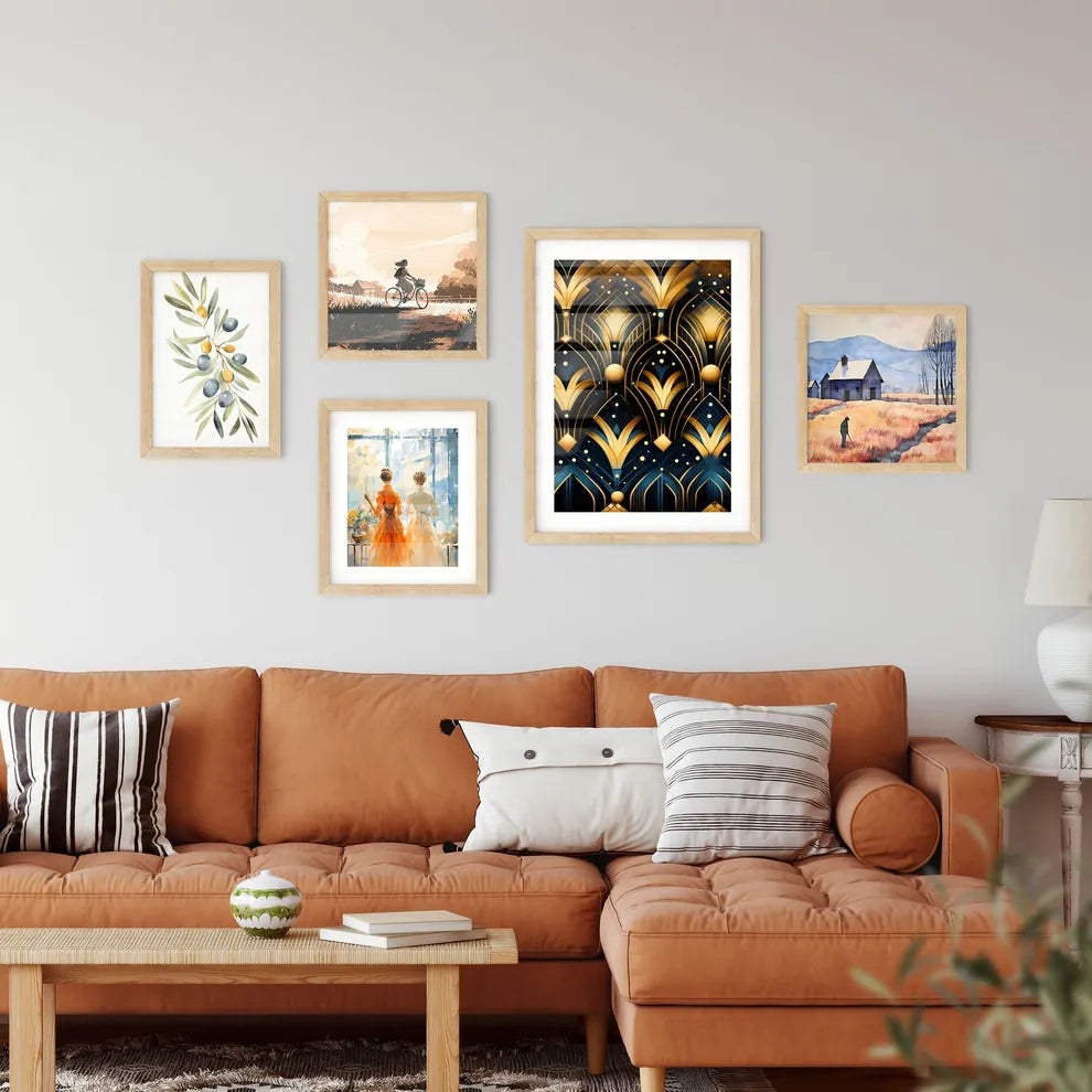 Dotted Geometric Ornament In Art Deco Style  Wall Art