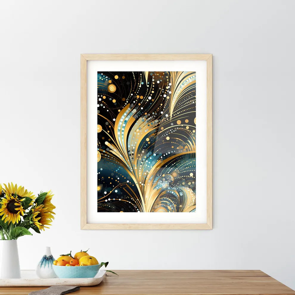 Dotted Geometric Ornament In Art Deco Style  Framed Print