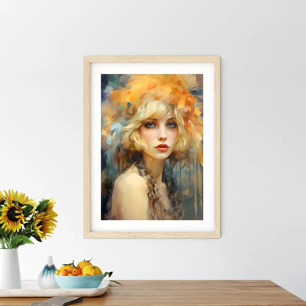 Flapper Blond Girl Retro Party - A Woman Wit Framed Print
