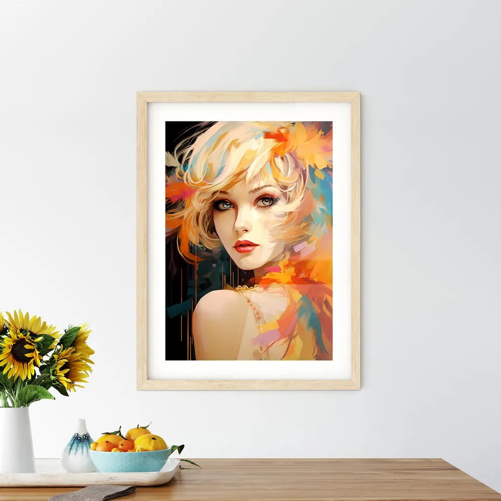 Flapper Blond Girl Retro Party - A Woman Wit Framed Print