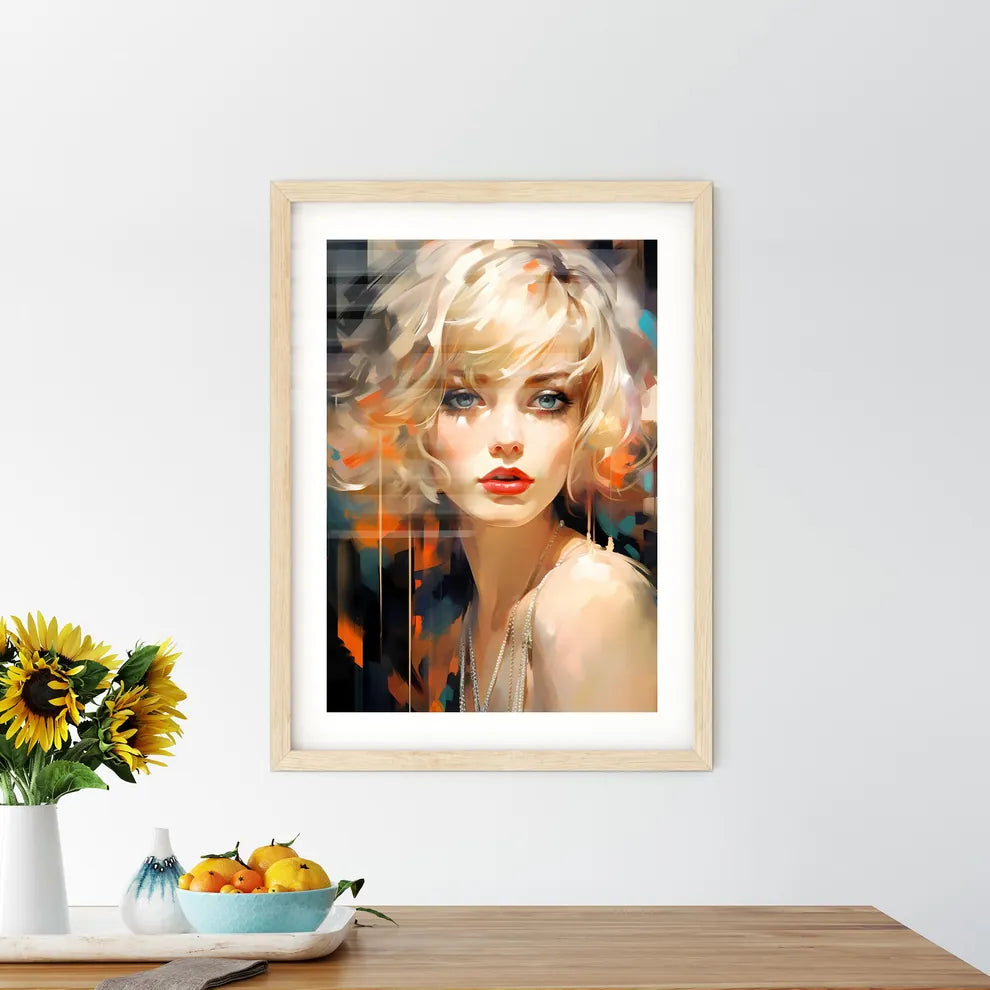 Flapper Blond Girl Retro Party - A Woman Wit Framed Print