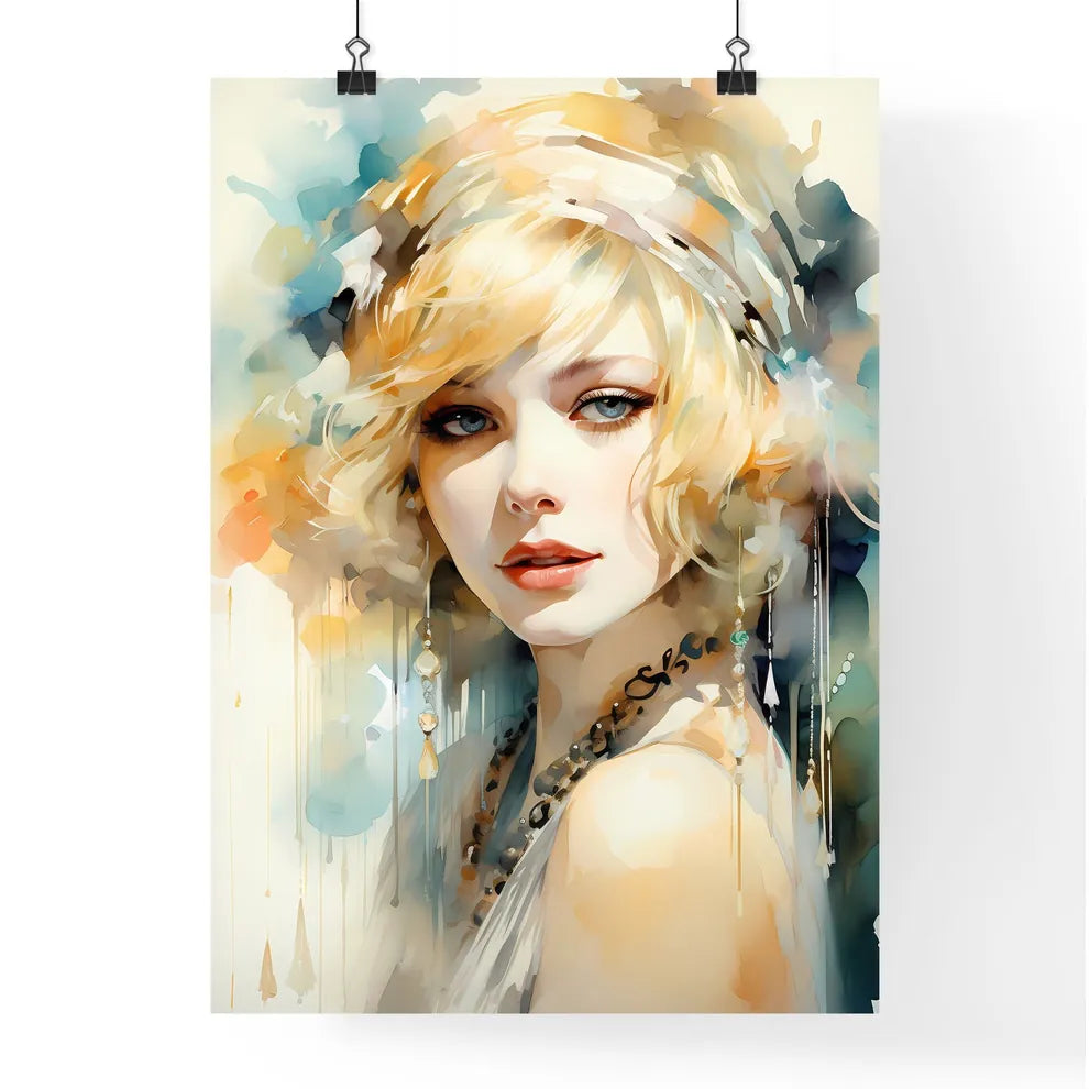 Flapper Blond Girl Retro Party - A Woman Wit Poster