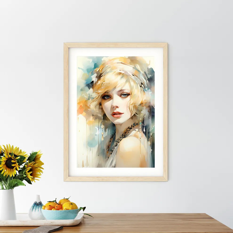 Flapper Blond Girl Retro Party - A Woman Wit Framed Print
