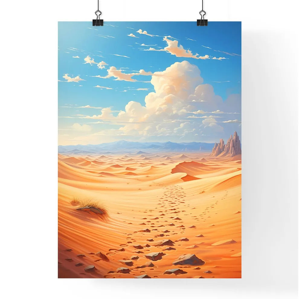 Footsteps On The Dunes In The Desert Near Me Poster