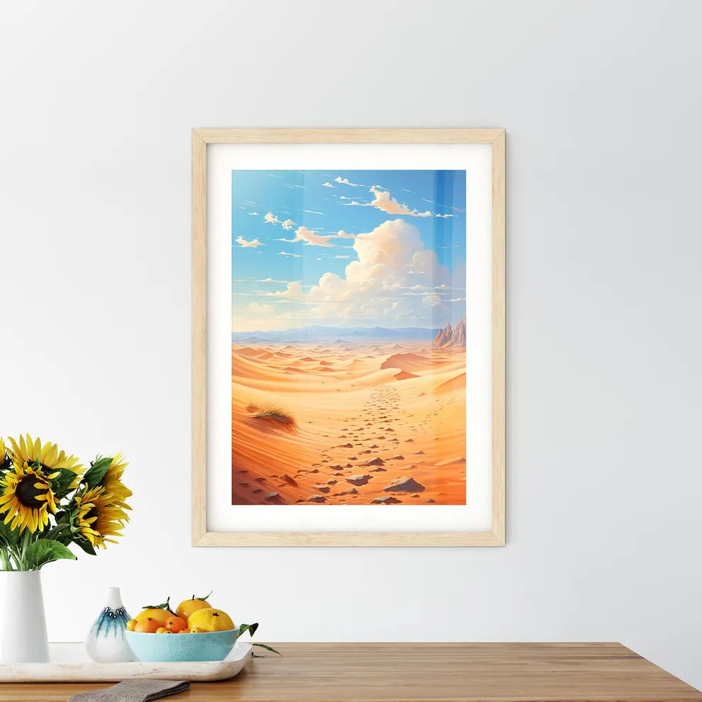 Footsteps On The Dunes In The Desert Near Me Framed Print