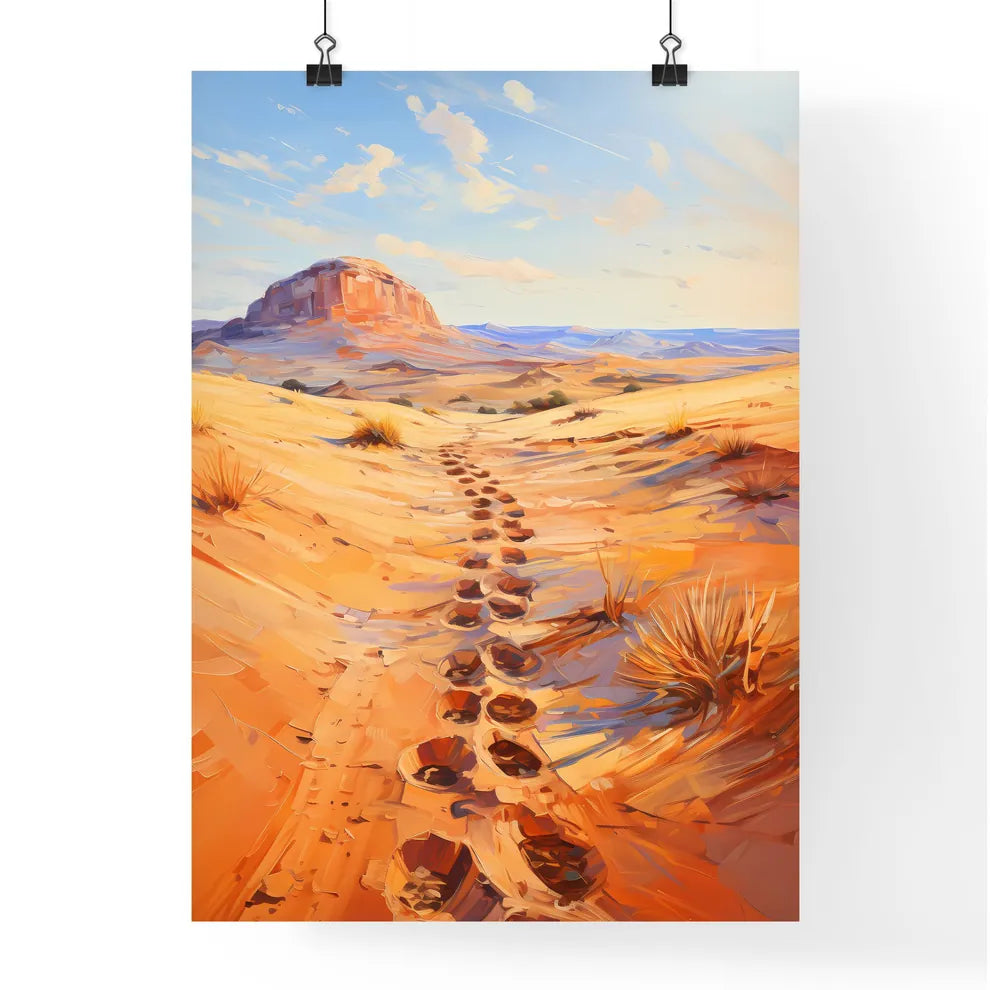 Footsteps On The Dunes In The Desert Near Me Poster