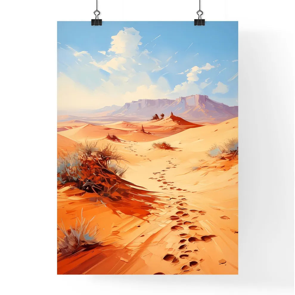 Footsteps On The Dunes In The Desert Near Me Poster