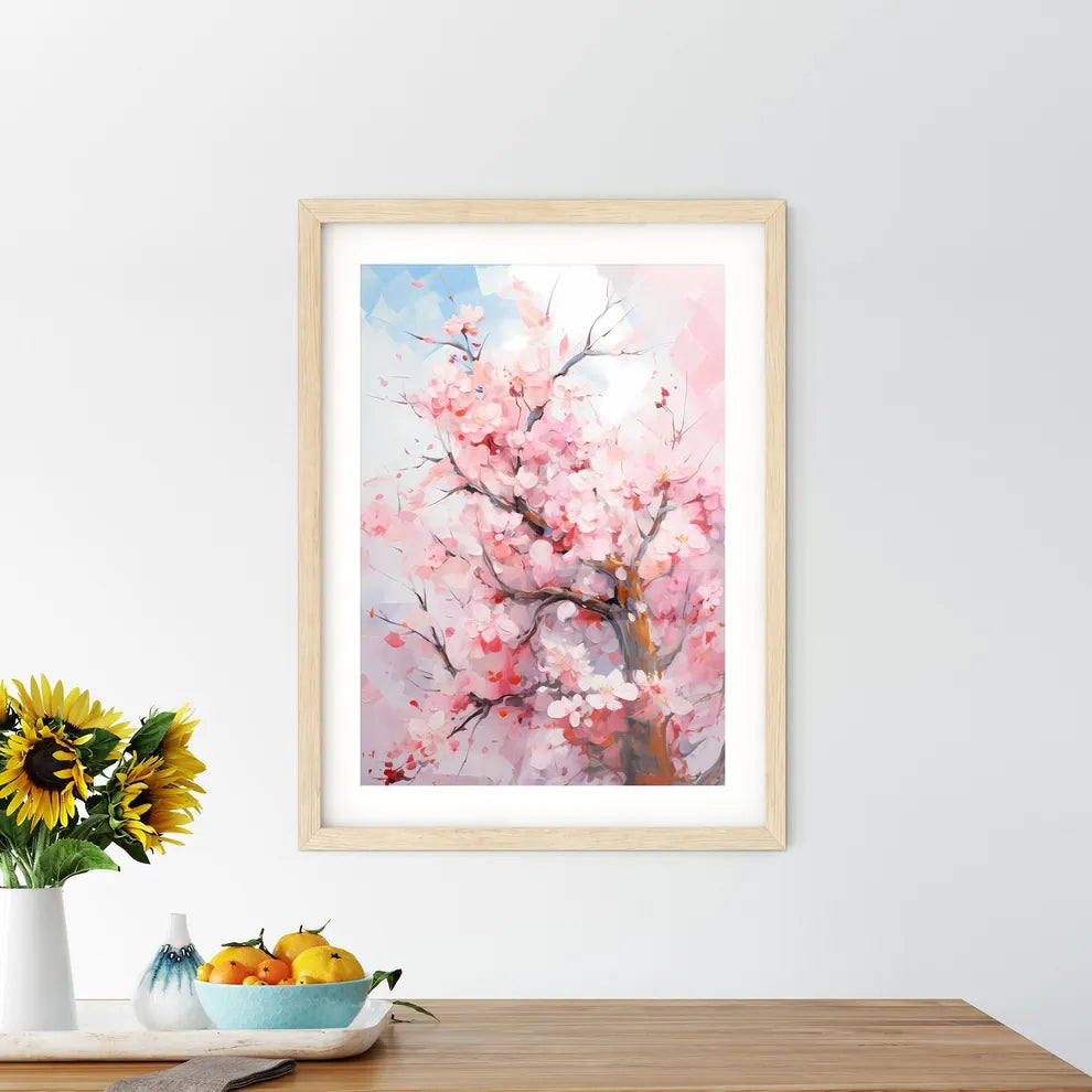 Fresh Pink Soft Spring Apple Tree Blossoms O Framed Print
