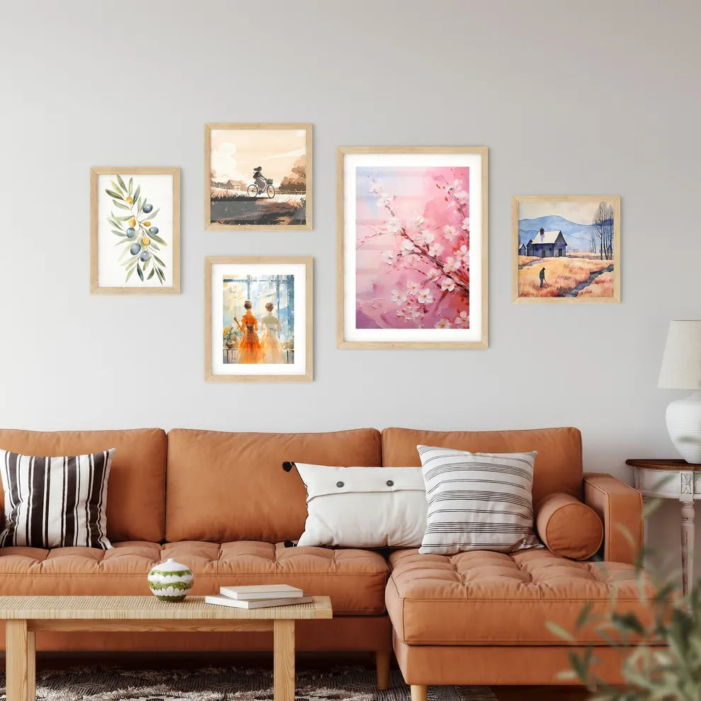 Fresh Pink Soft Spring Cherry Tree Blossoms  Wall Art