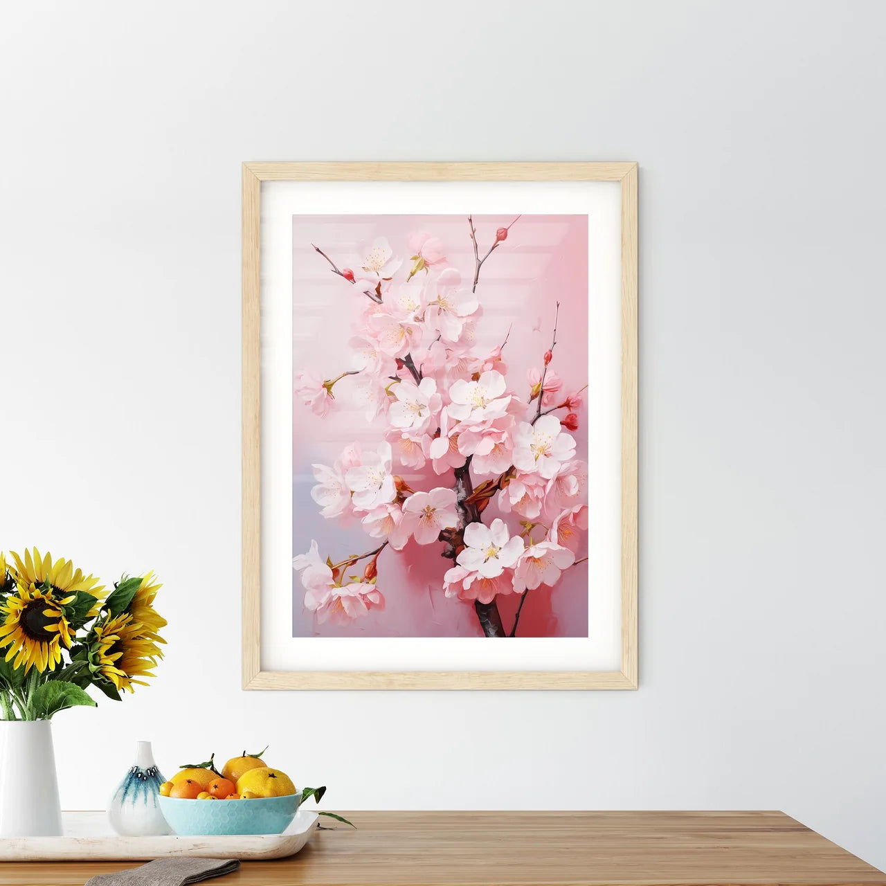 Fresh Pink Soft Spring Cherry Tree Blossoms  Framed Print