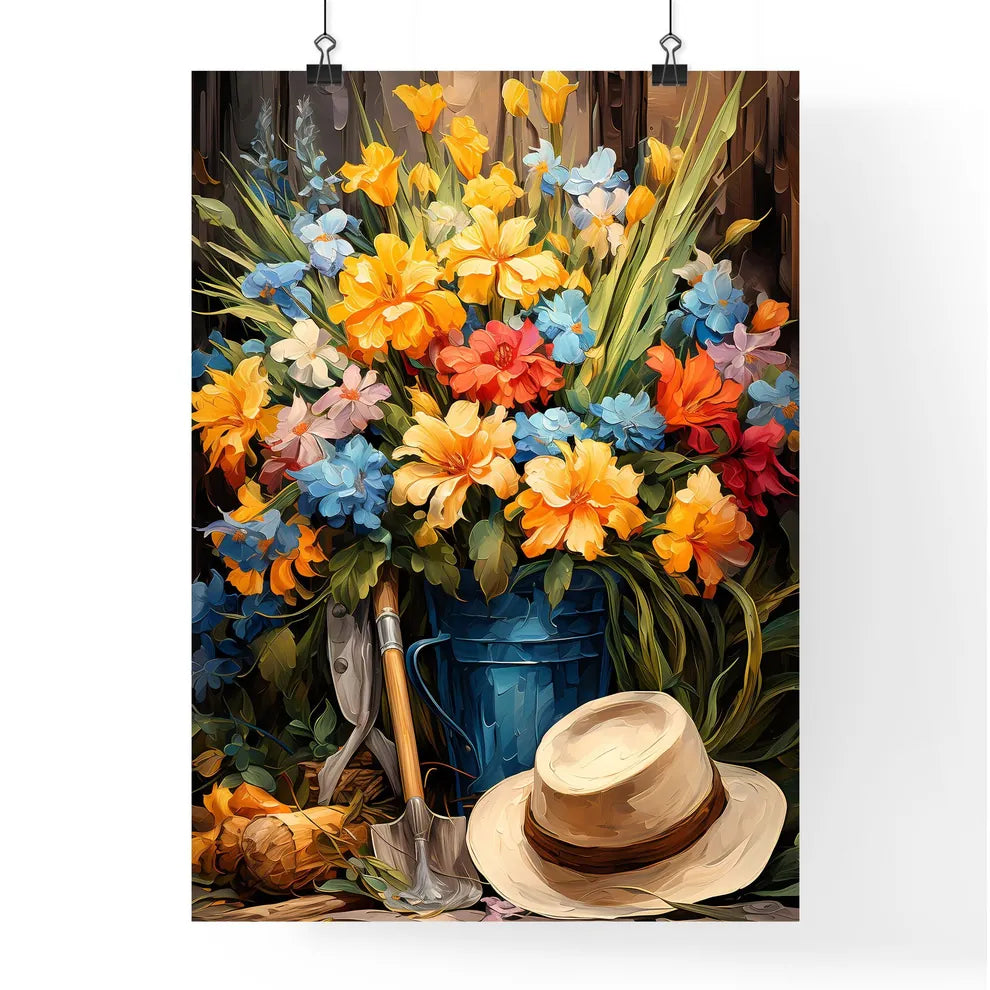 Gardening Tools And A Straw - A Painting O Poster