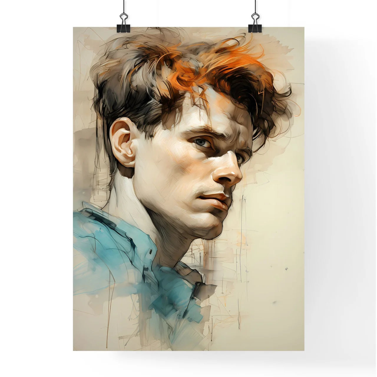 Hand Drawing Picture Left Side Of The Man-S  Poster