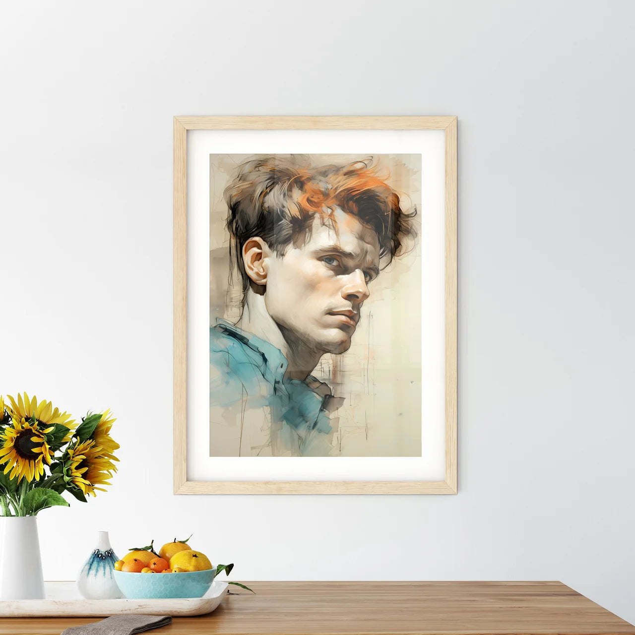 Hand Drawing Picture Left Side Of The Man-S  Framed Print