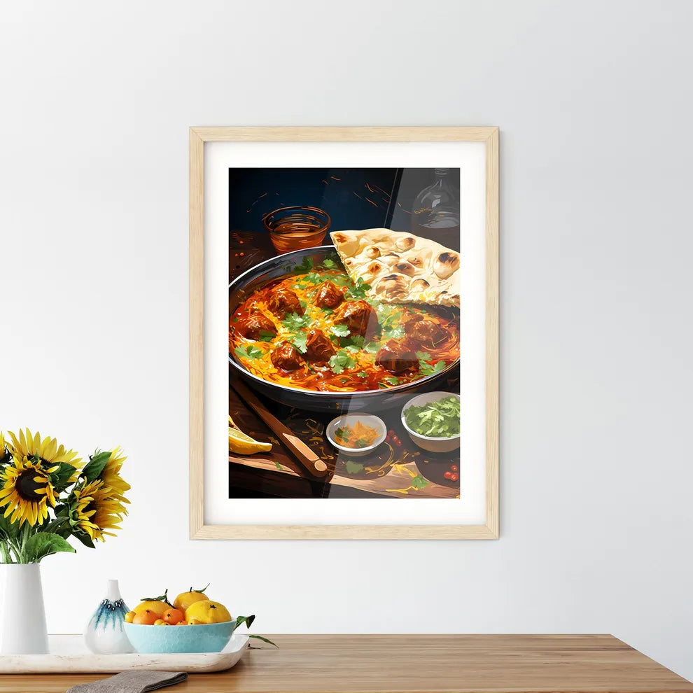 Indian Curry Lamb Rogan Josh In A Steel Kara Framed Print