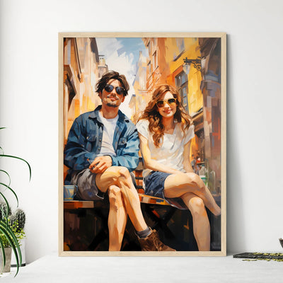 Lifestyle Of Young People In Summer In Berlin - A Man And Woman Sitting On A Bench