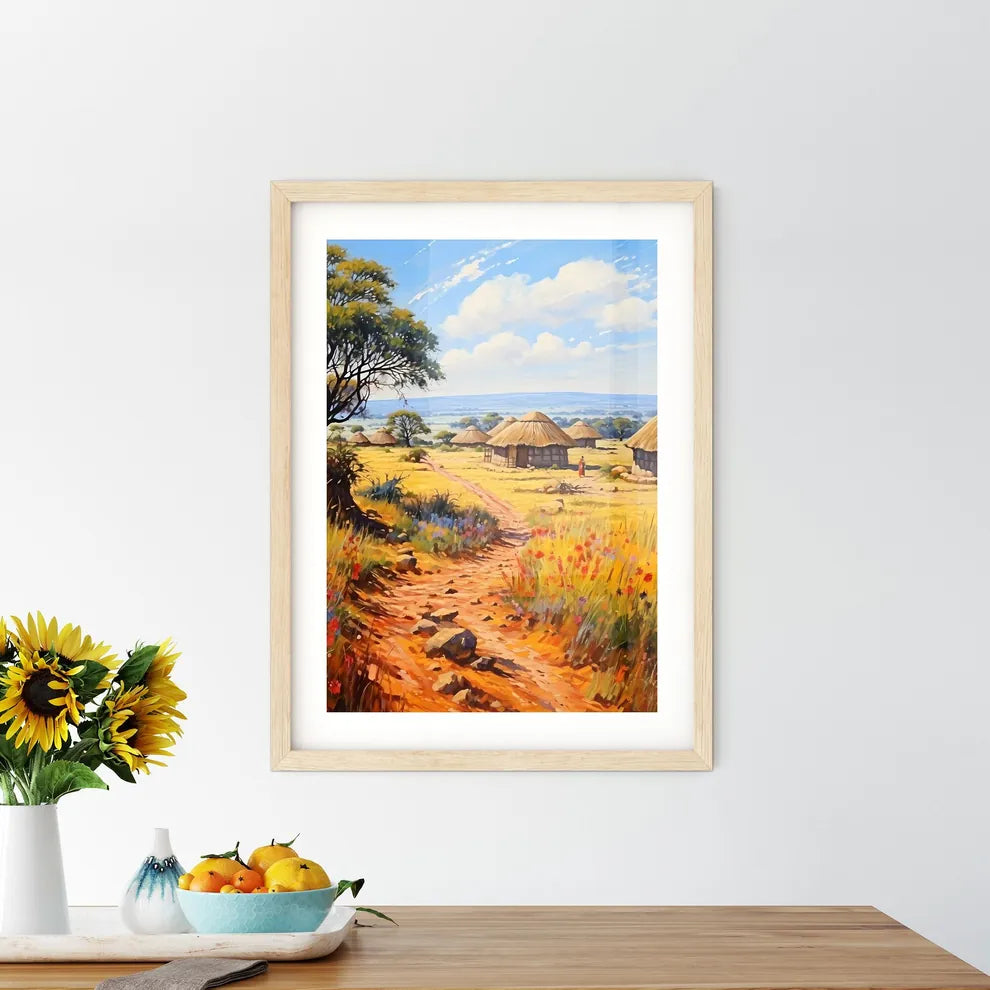 Massai - A Dirt Road  Framed Print