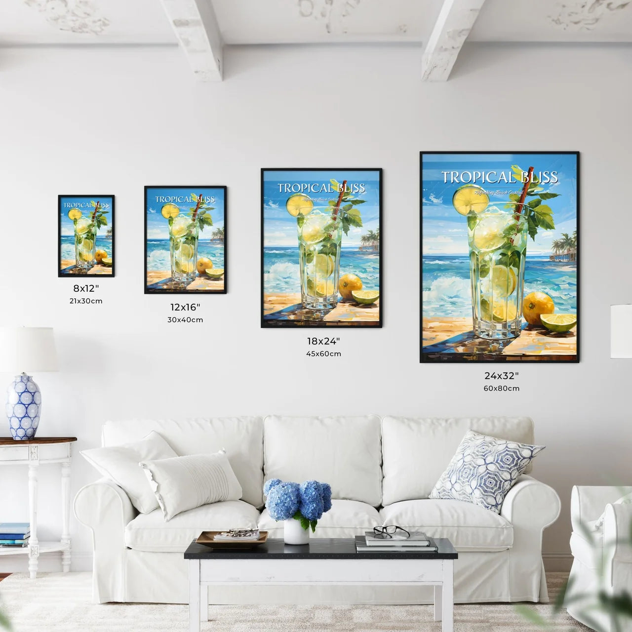 Mojito Cocktail On Beach Sand And Tropical S - Kitchen Hangings